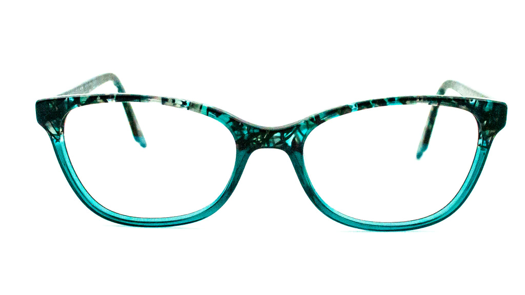 Aqua Green & Blue Square Cateye Ladies Glasses Frame