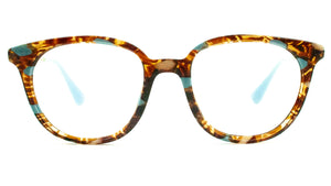 Prada Model VPR 13U Brown Tortoiseshell & Pale Blue Glasses Frame