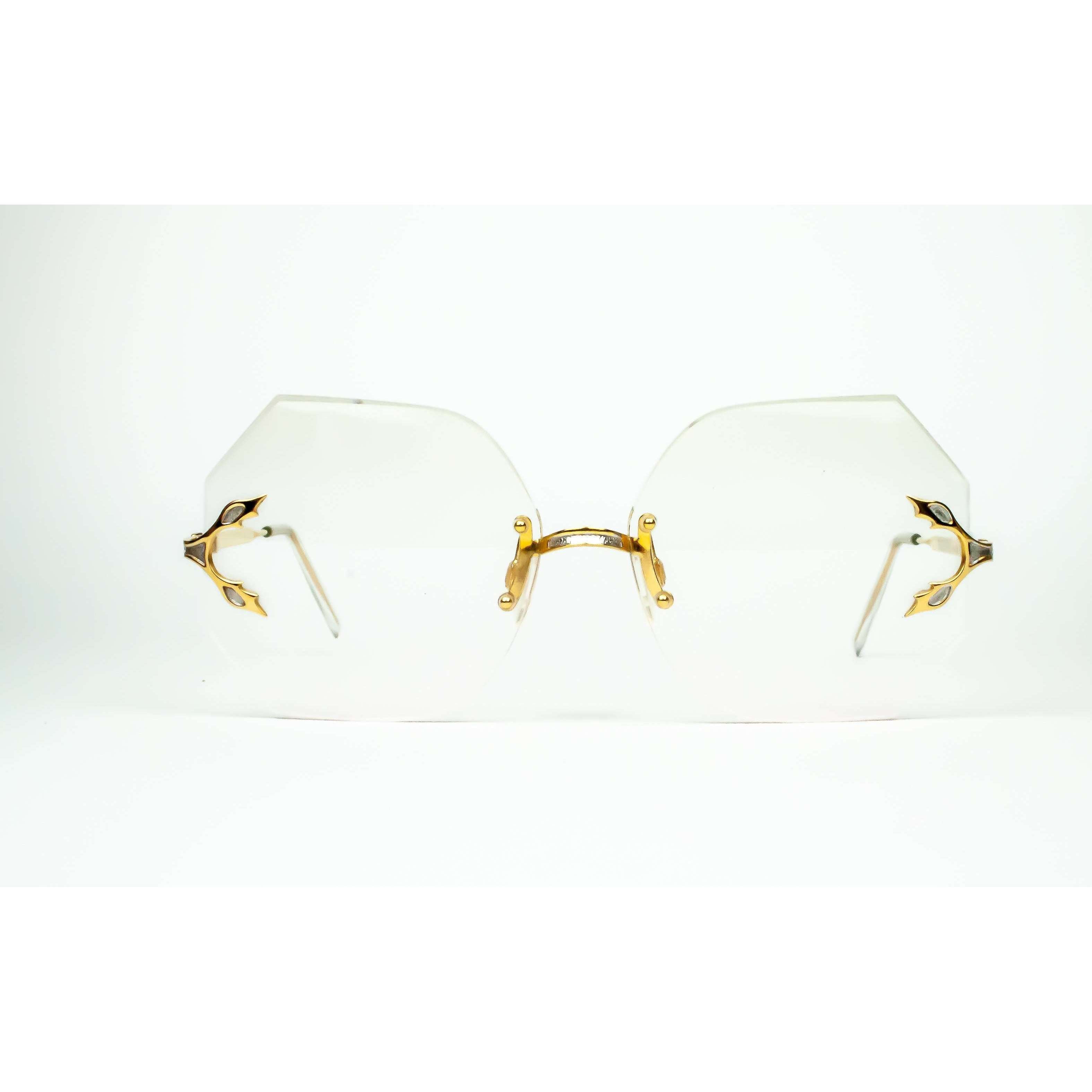 Polaris Model LY60 Gold Rimless Glasses