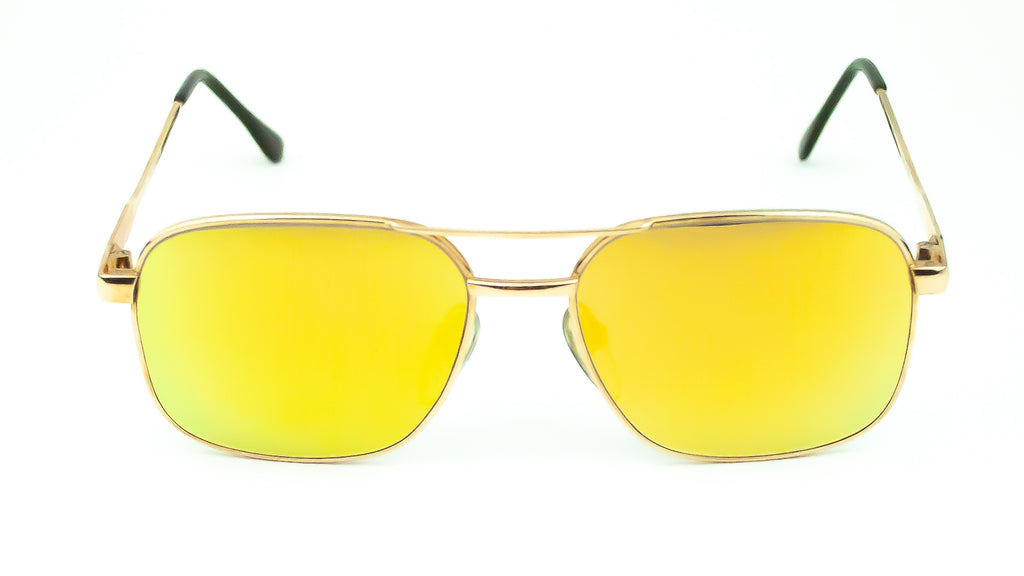 Golden Glow Vintage Aviator Gold Mirrored Sunglasses