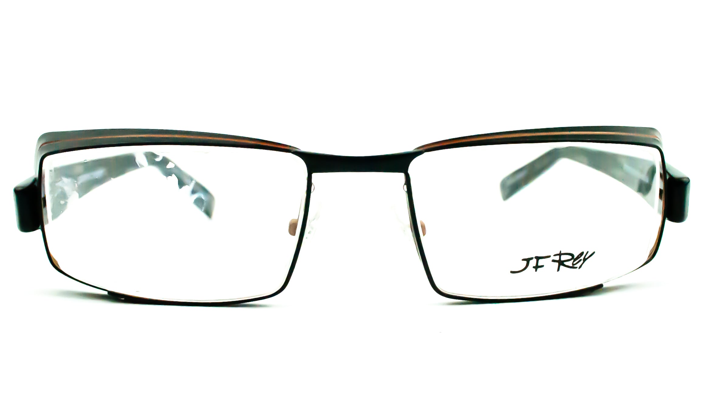 JF Rey Model 2372 Brown and Black Col.0092 Rectangle Glasses