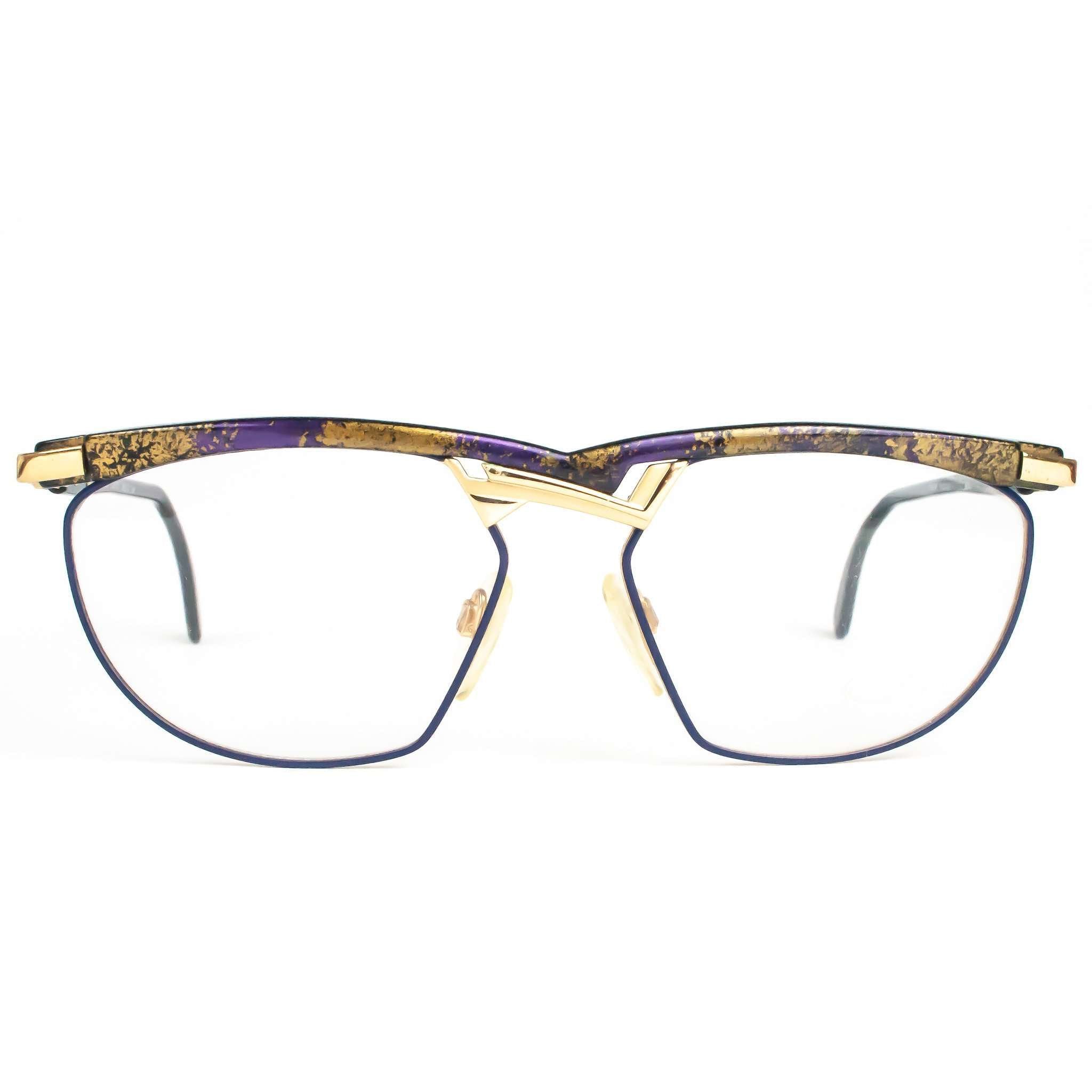 Cazal Model 252 Gold And Purple Retro Glasses