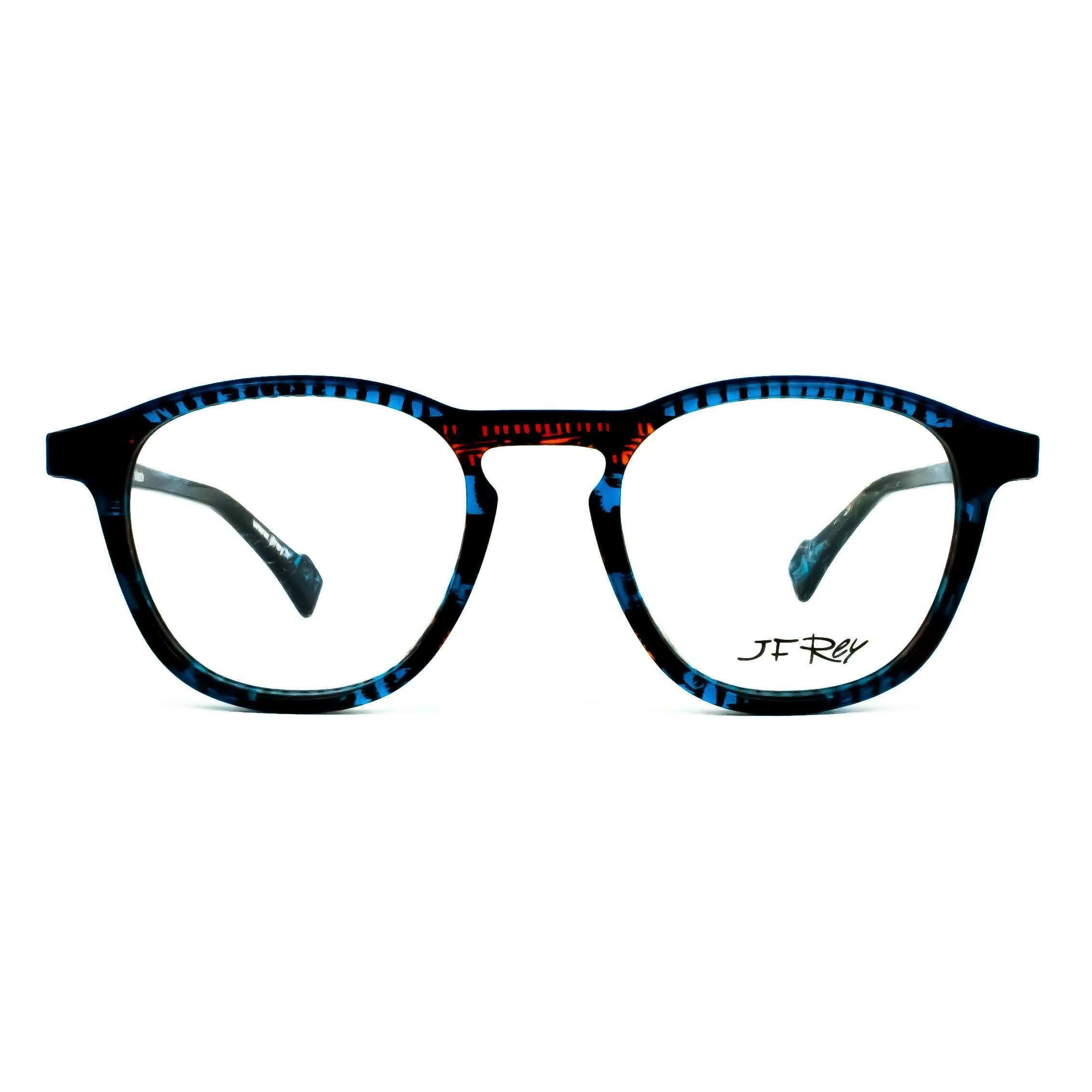 JF Rey Model 1398 Black-Blue Round Glasses